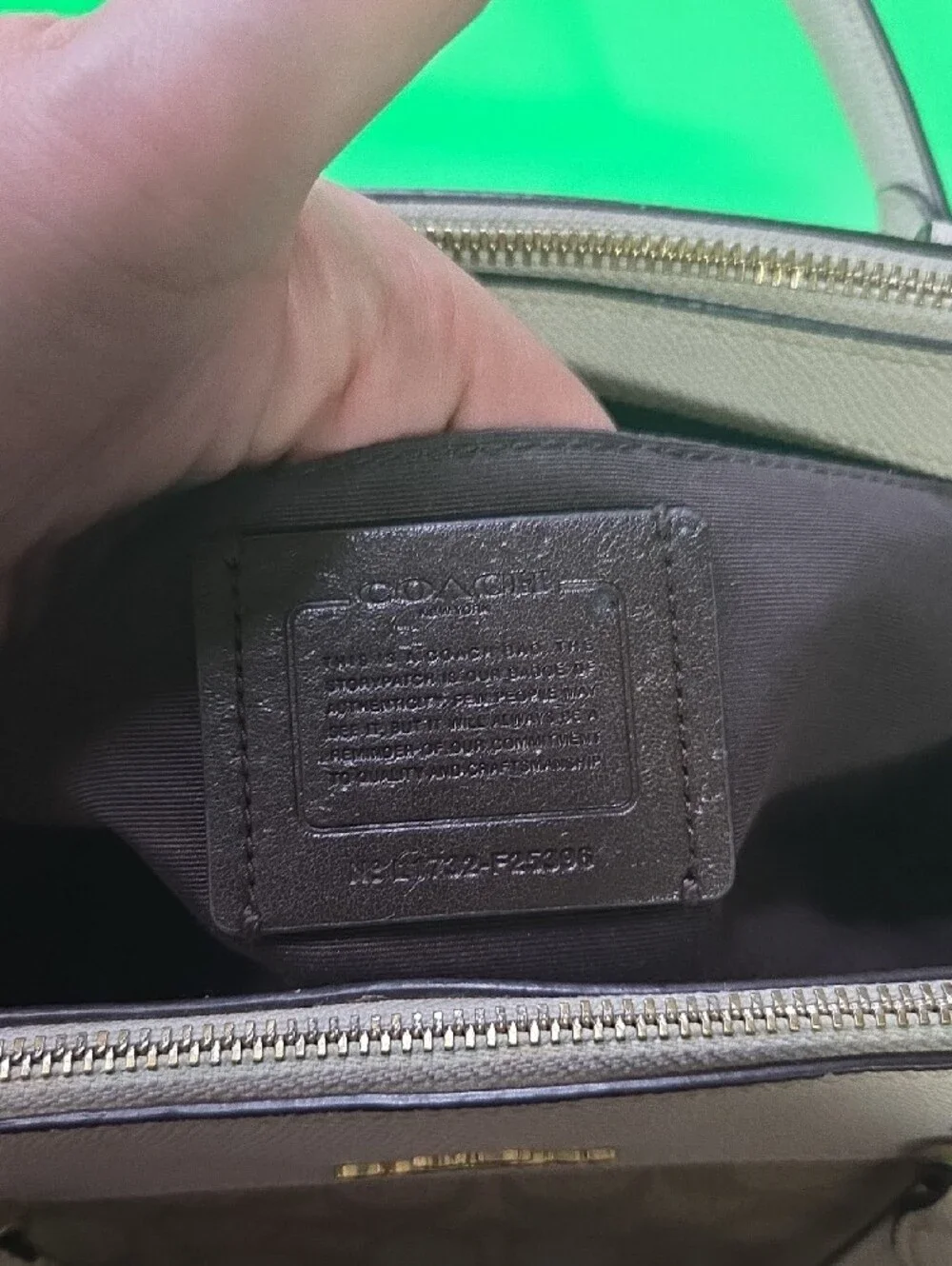 Coach Beige Signature Shoulder Bag with Crossbody Strap